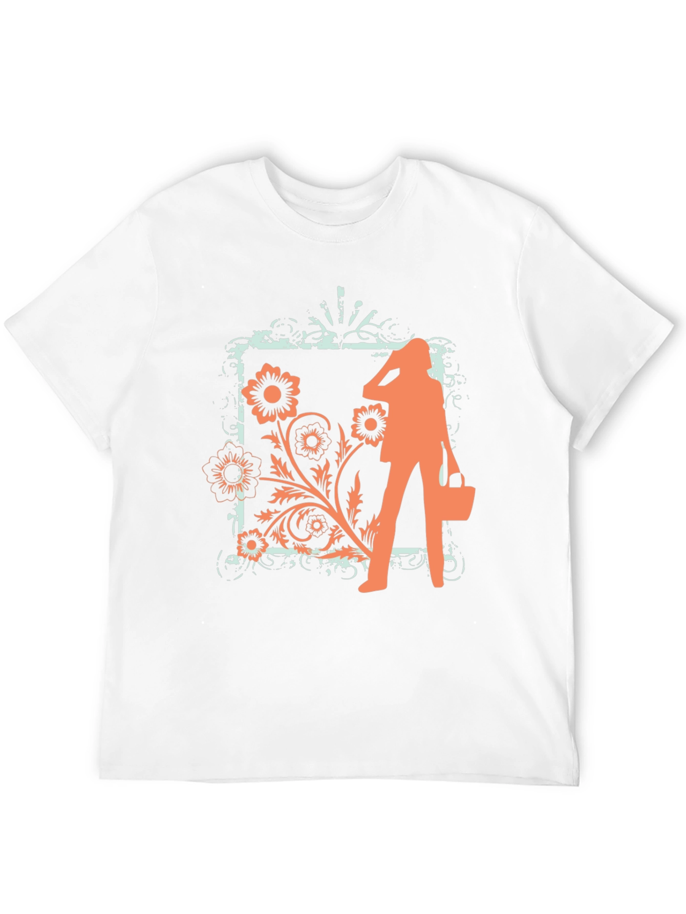 Trendy Black Tee with Fashion Floral Graphic