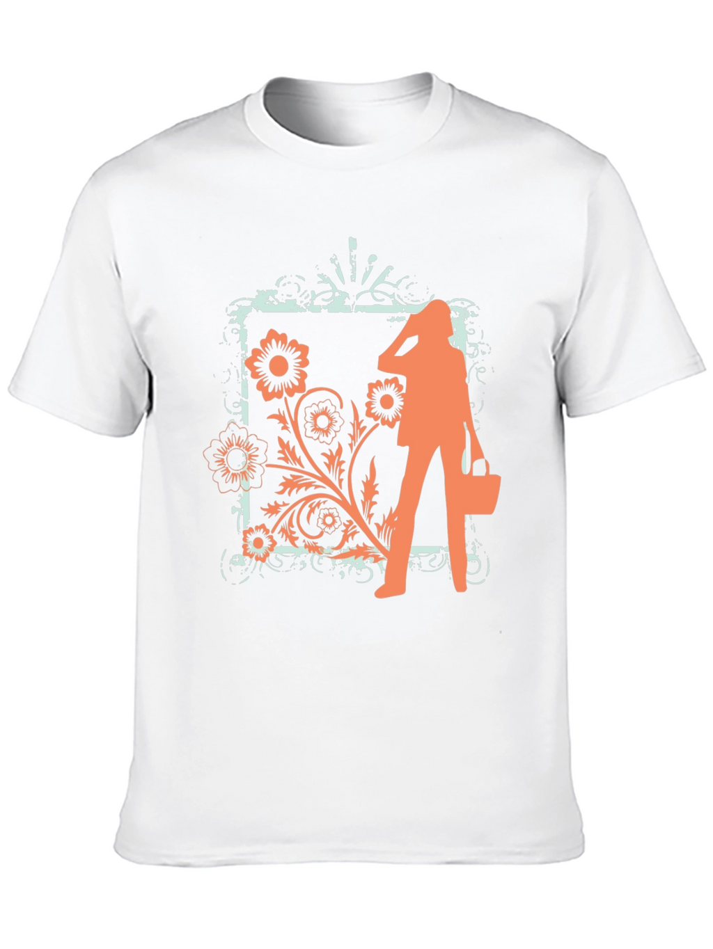 Trendy Black Tee with Fashion Floral Graphic