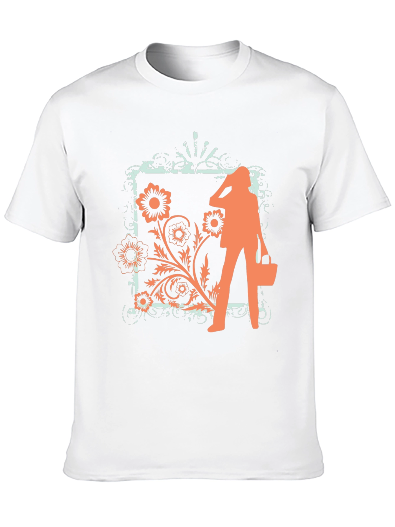 Trendy Black Tee with Fashion Floral Graphic
