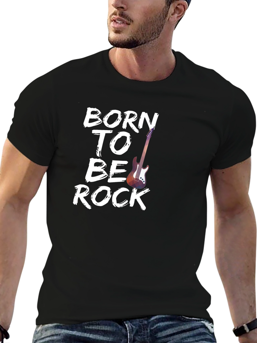 Born To Be Rock Graphic Tee - Black