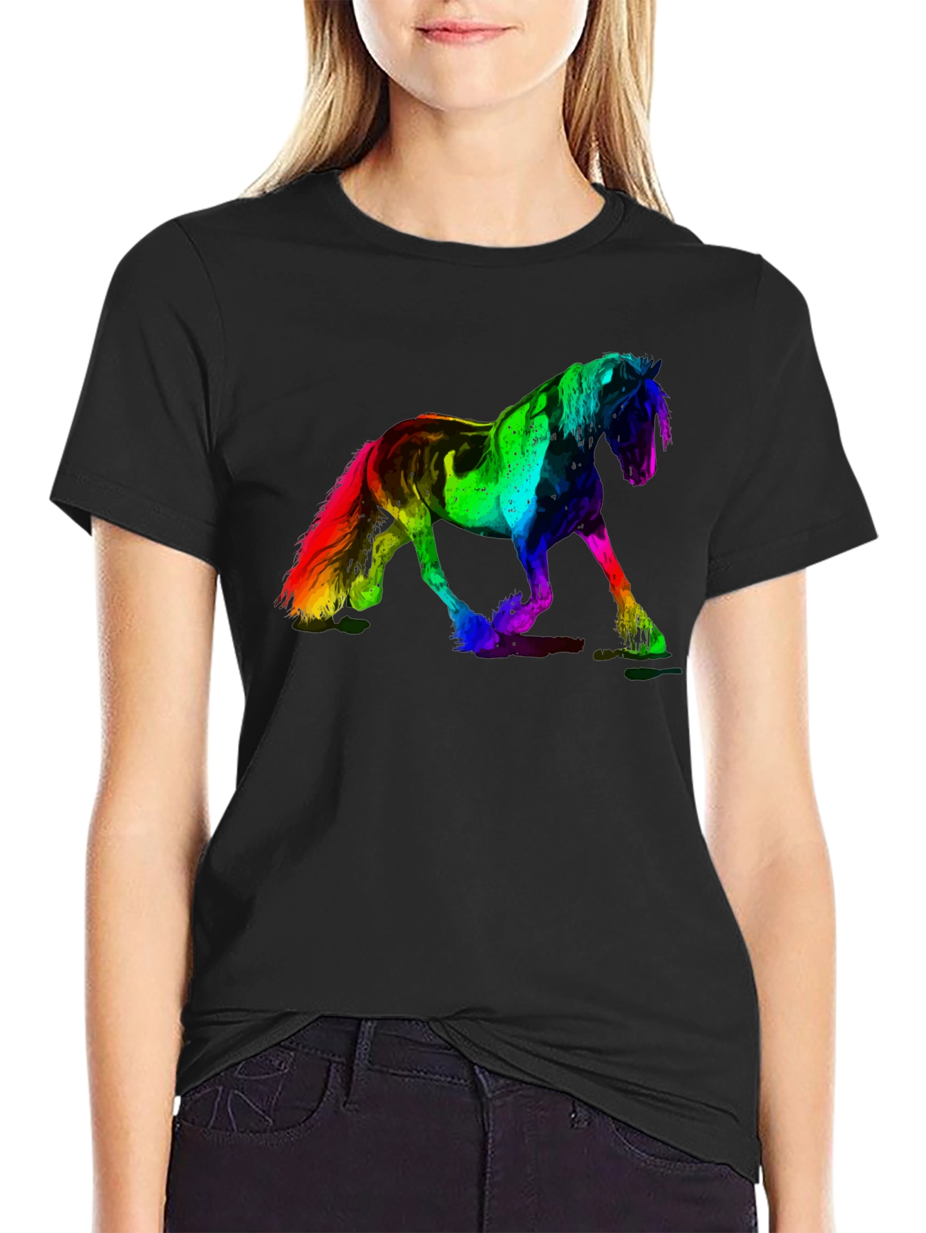 Rainbow Horse Graphic T-Shirt