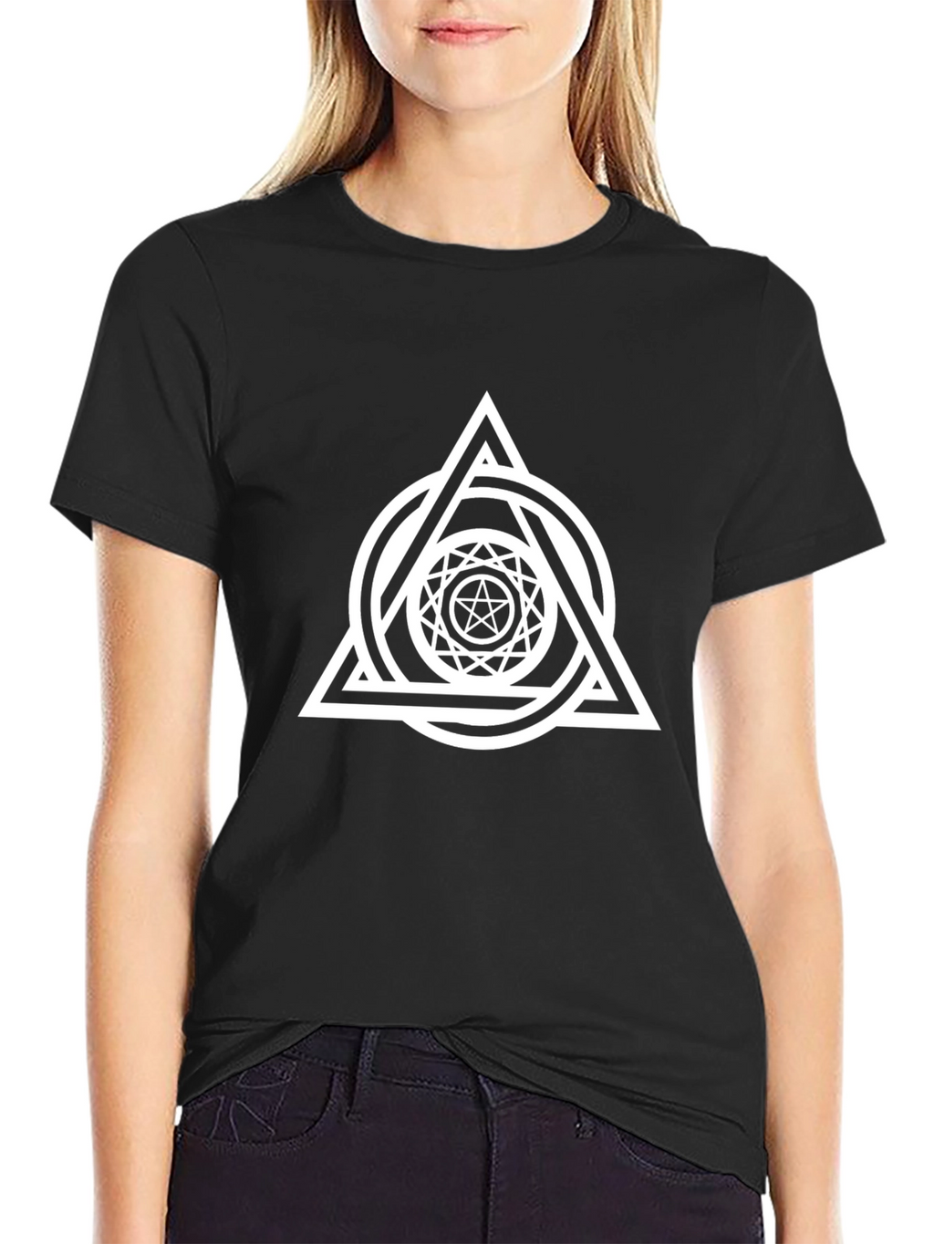 Occult Symbol Graphic Black T-Shirt