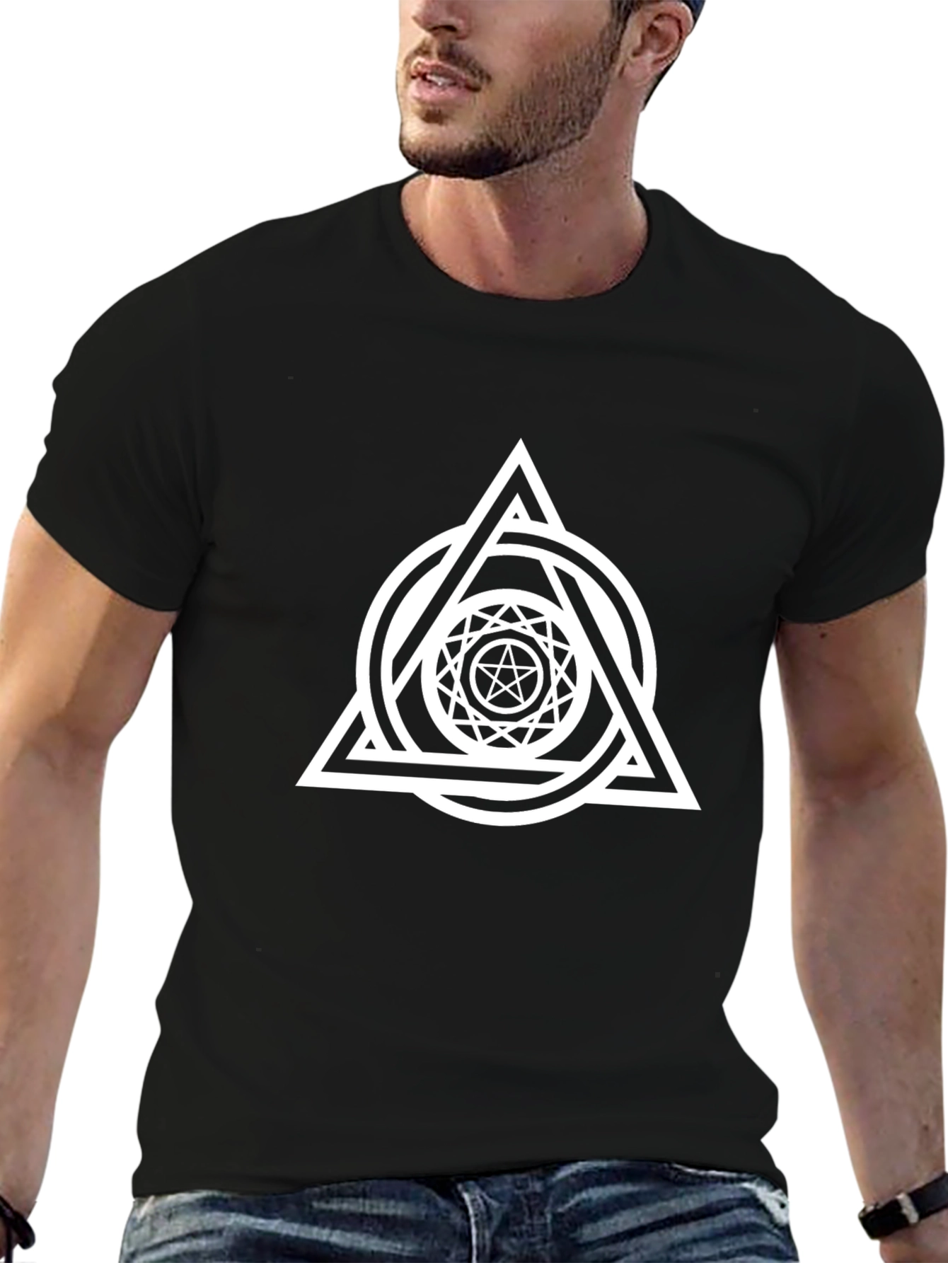 Occult Symbol Graphic Black T-Shirt
