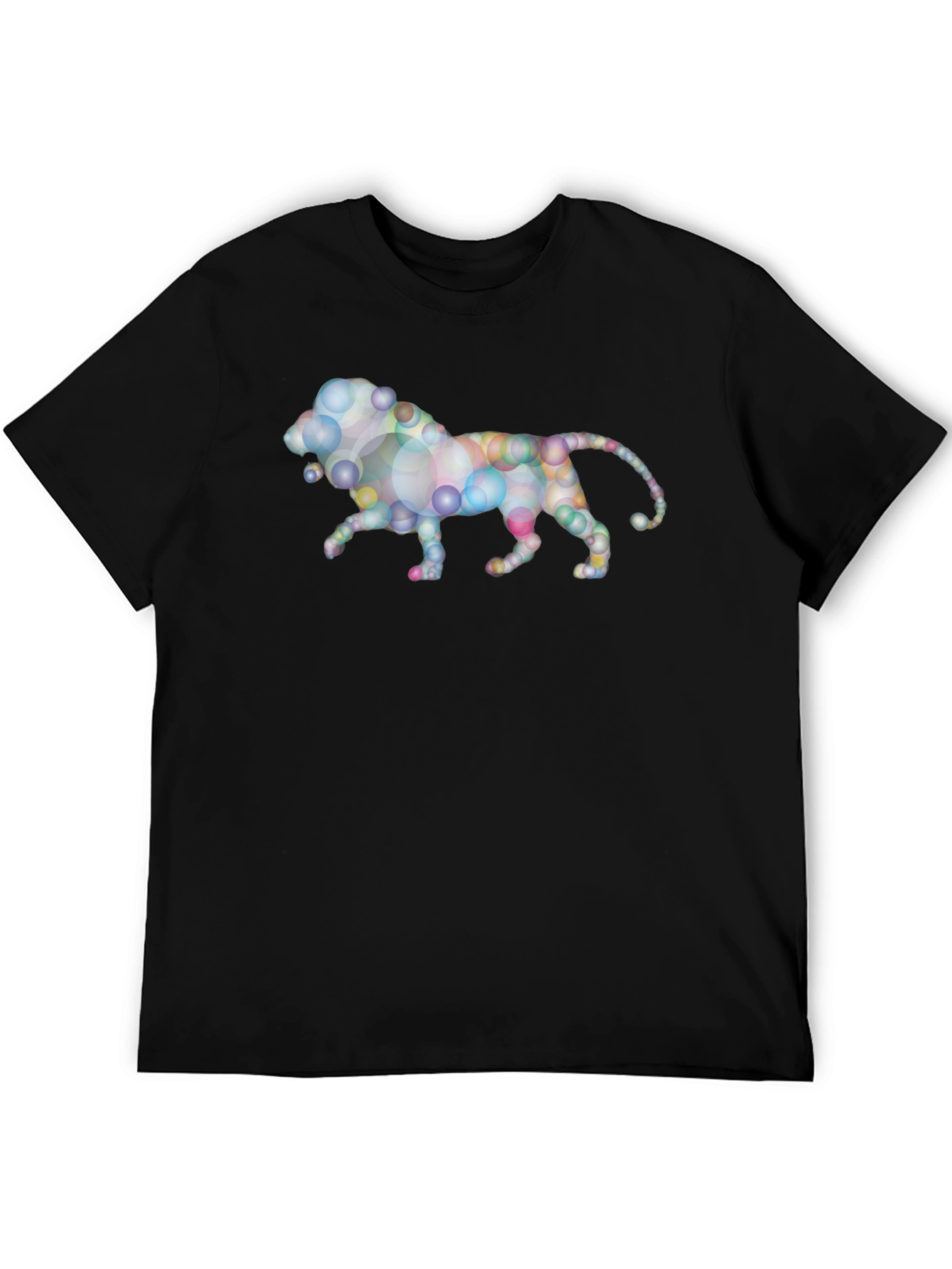 Abstract Lion Graphic Black T-Shirt