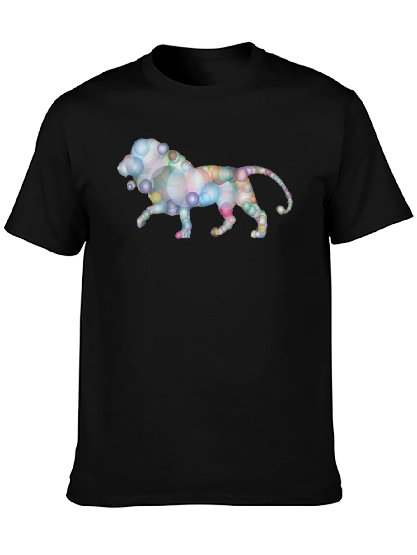 Abstract Lion Graphic Black T-Shirt