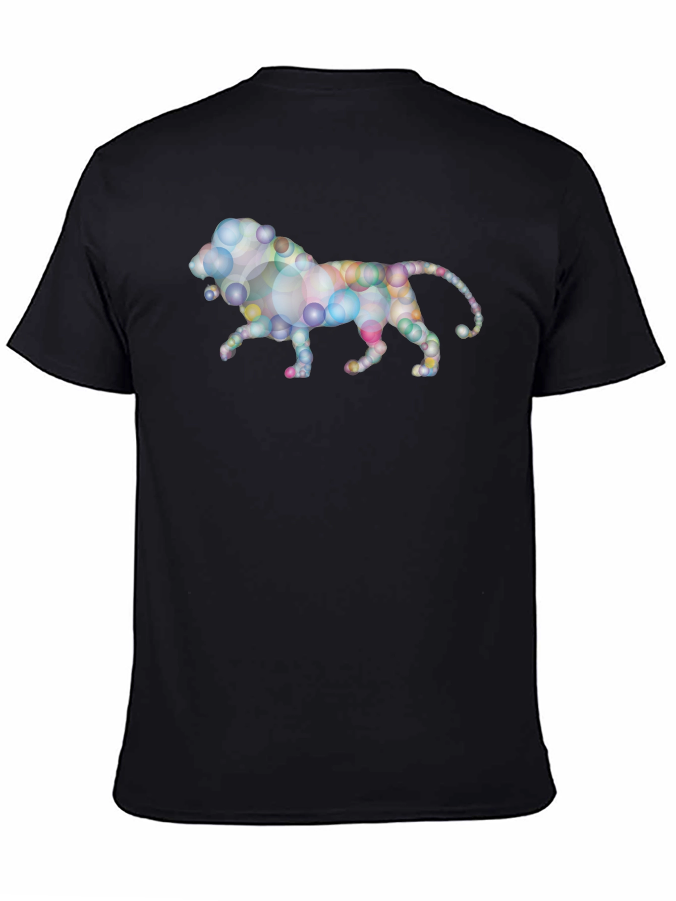 Abstract Lion Graphic Black T-Shirt