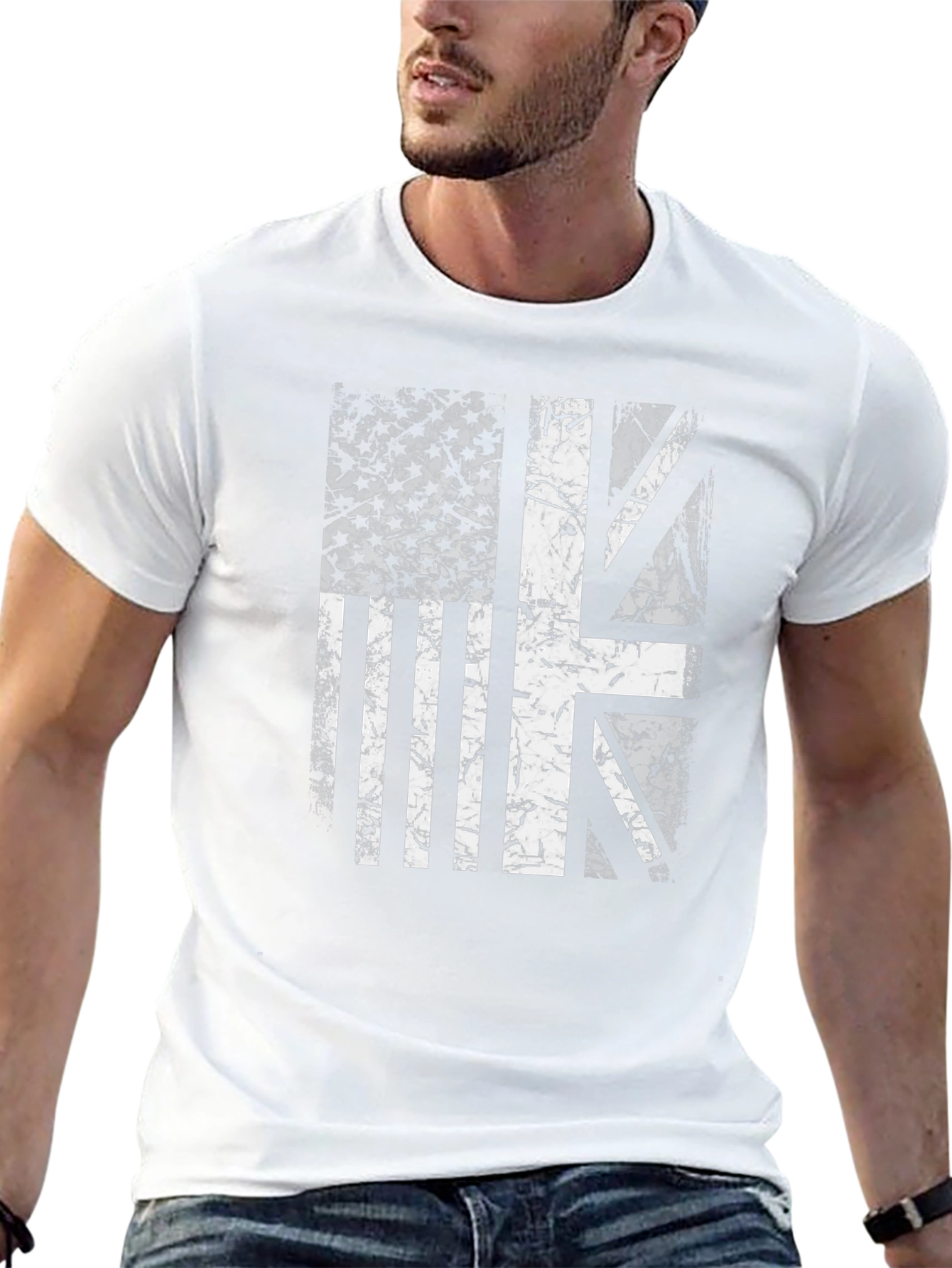 Union Jack US Flag Graphic Tee