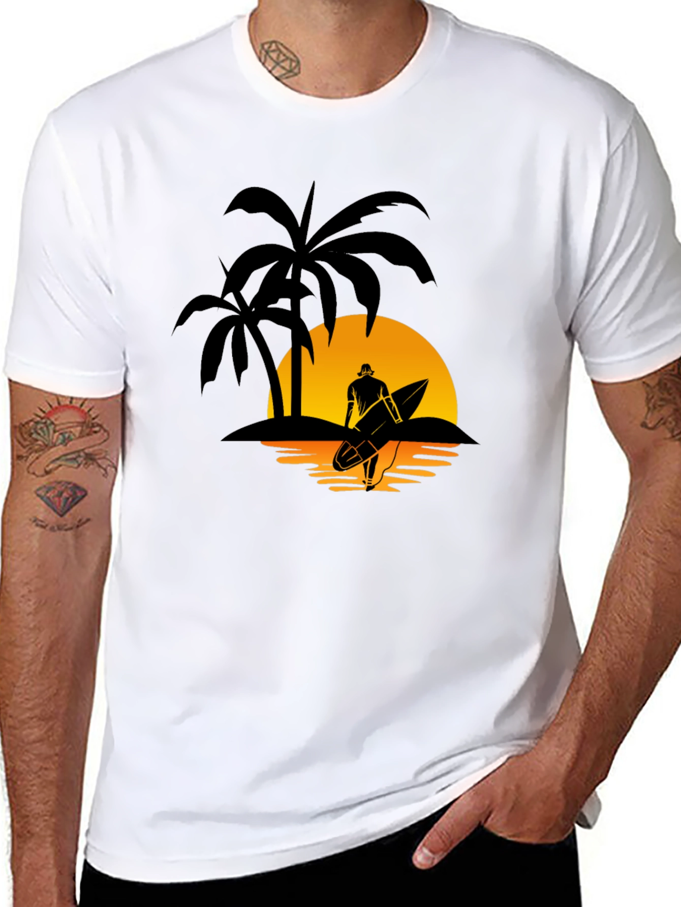 Sunset Beach Surfer T-Shirt