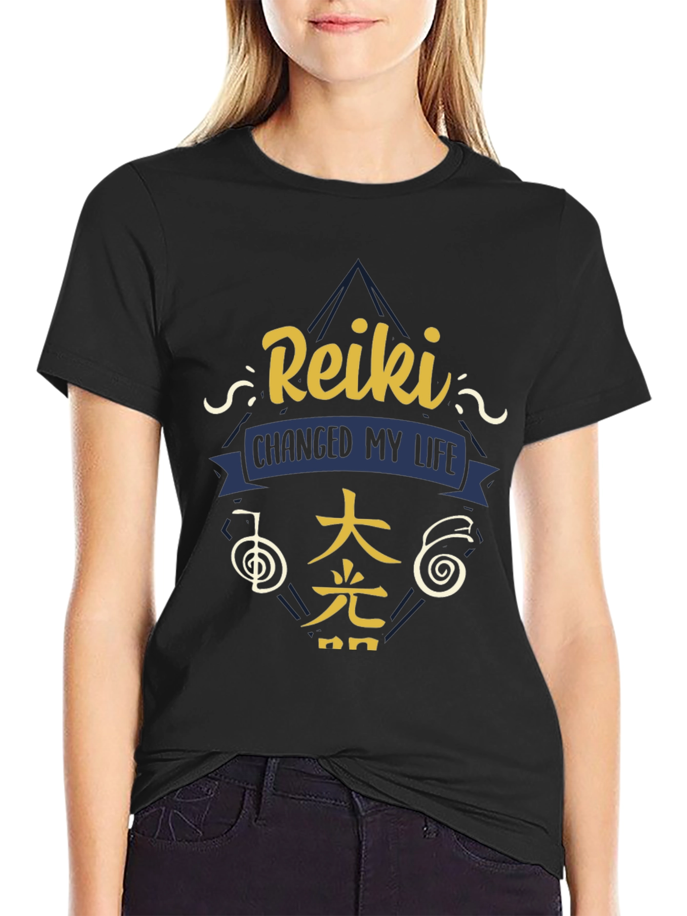 Reiki Changed My Life Graphic Tee - Black Cotton T-Shirt