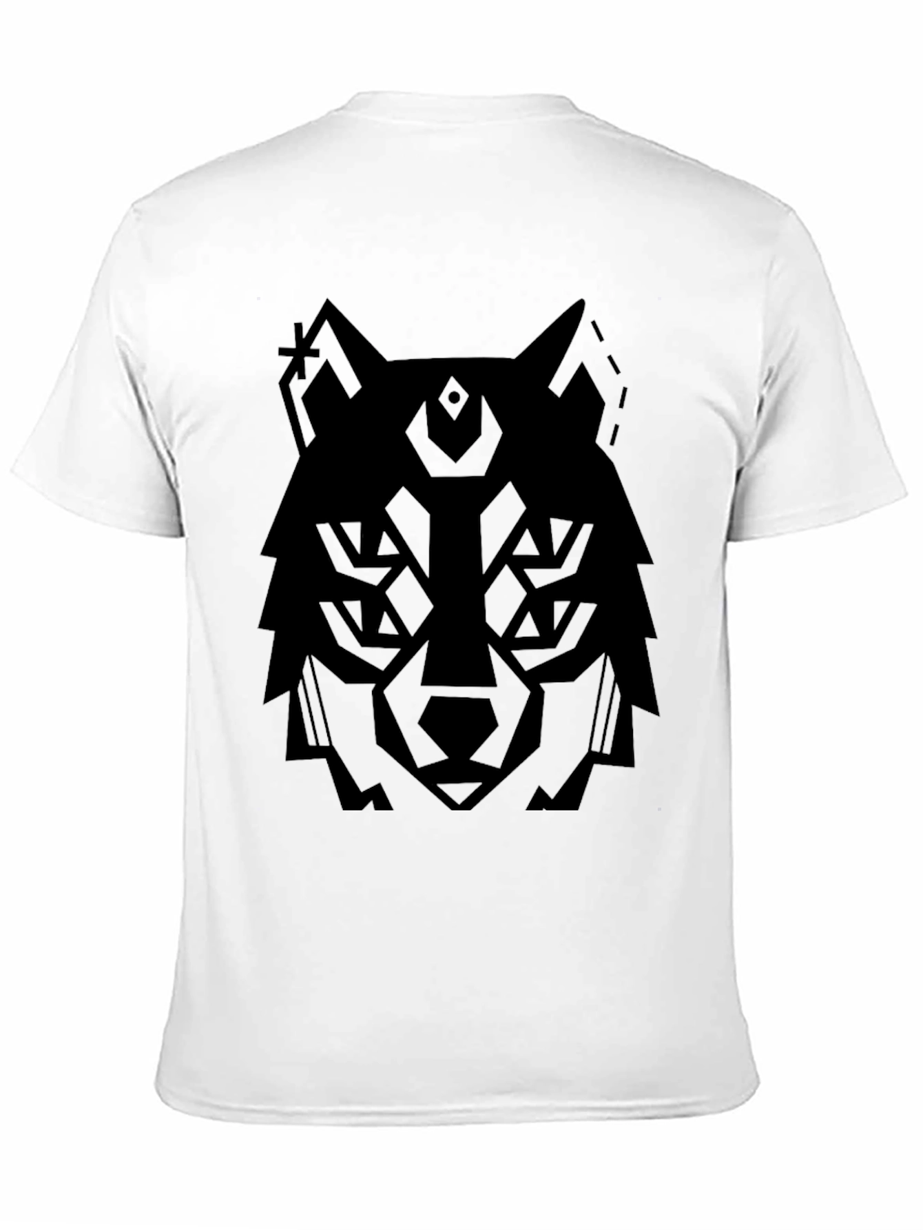 Geometric Wolf Graphic T-Shirt - Modern Style