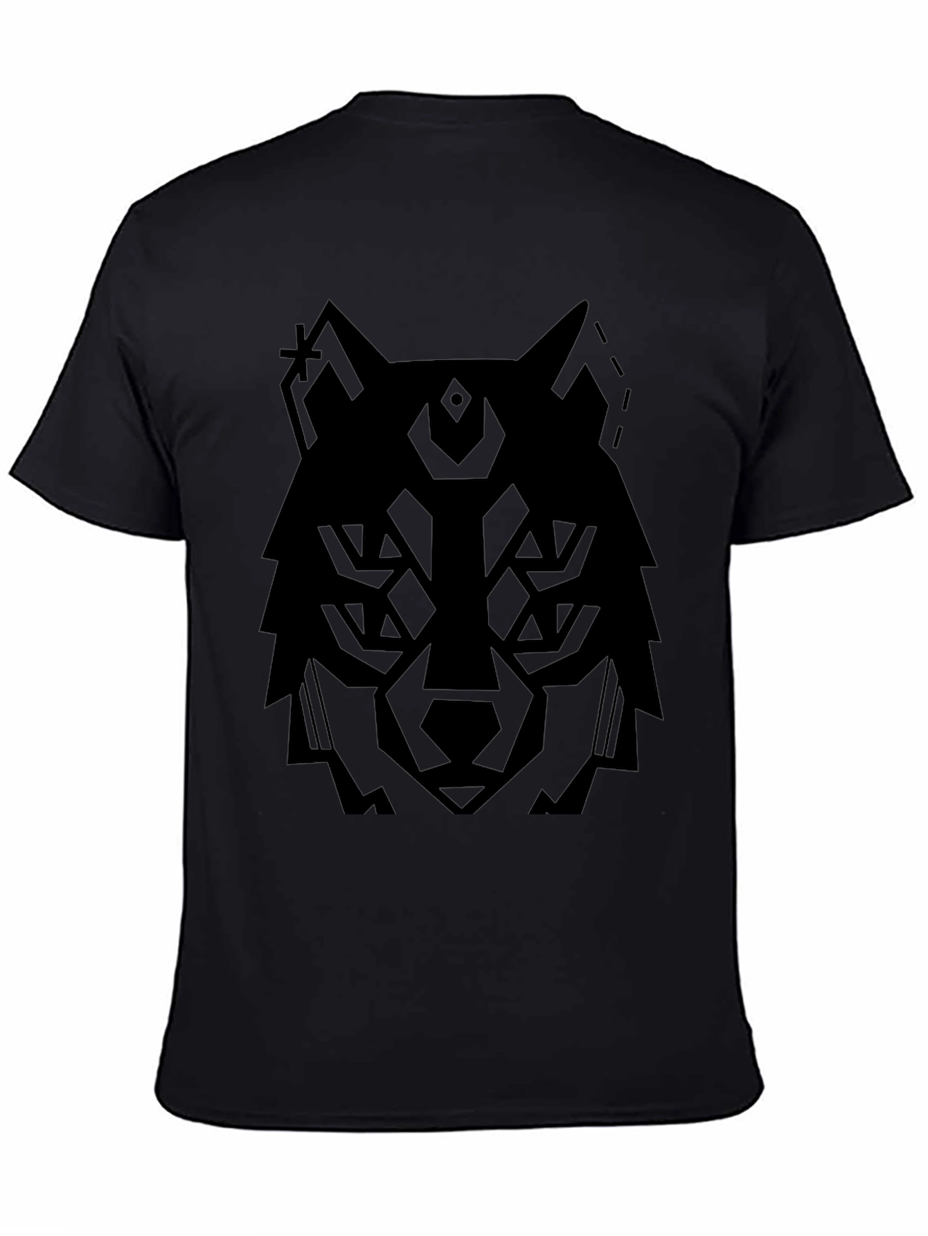 Geometric Wolf Graphic T-Shirt - Modern Style
