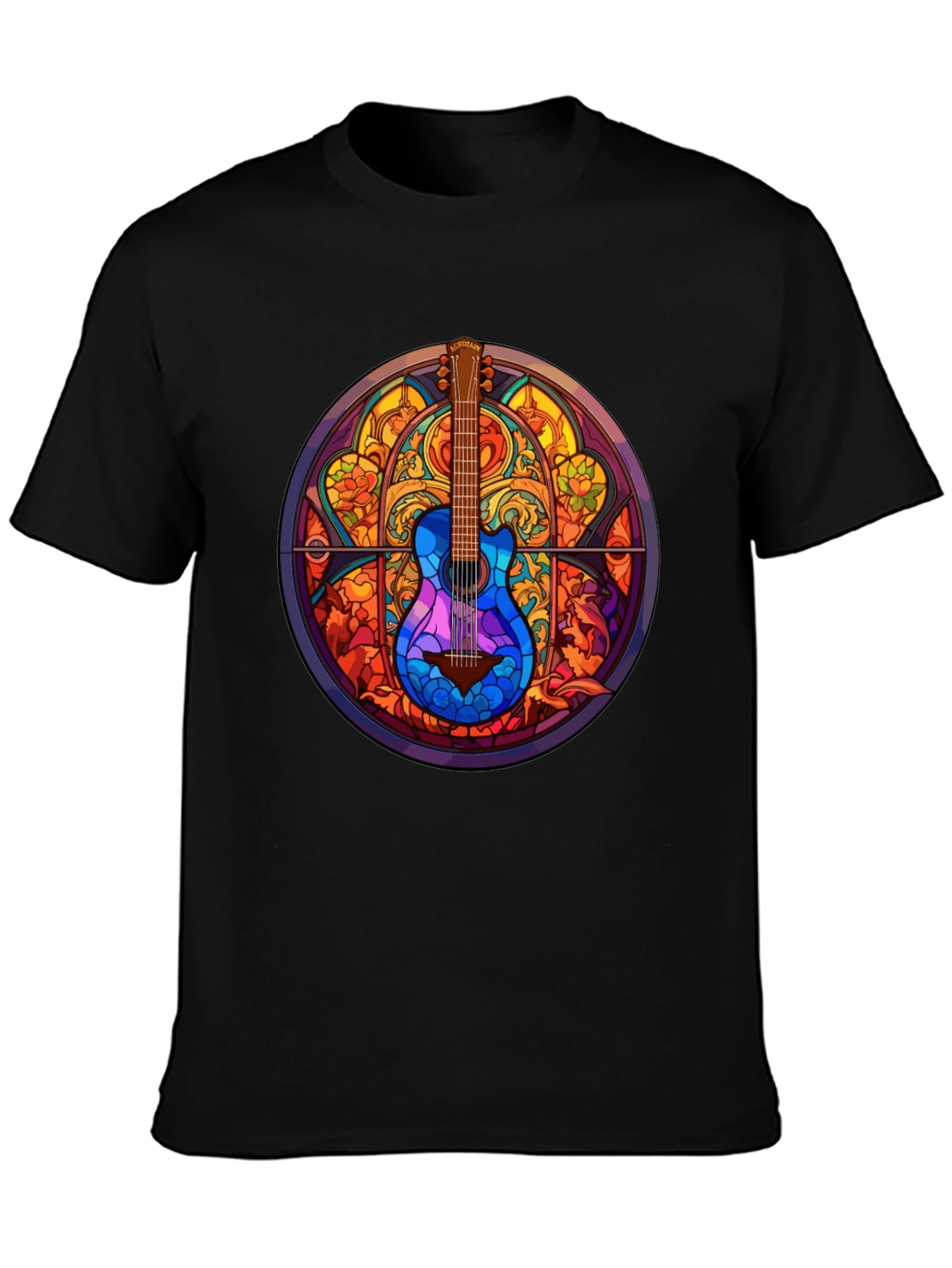 Guitar Stained Glass Style Graphic Tee