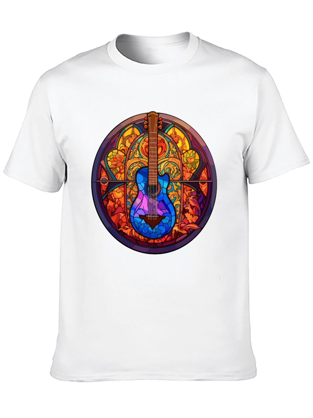 Guitar Stained Glass Style Graphic Tee