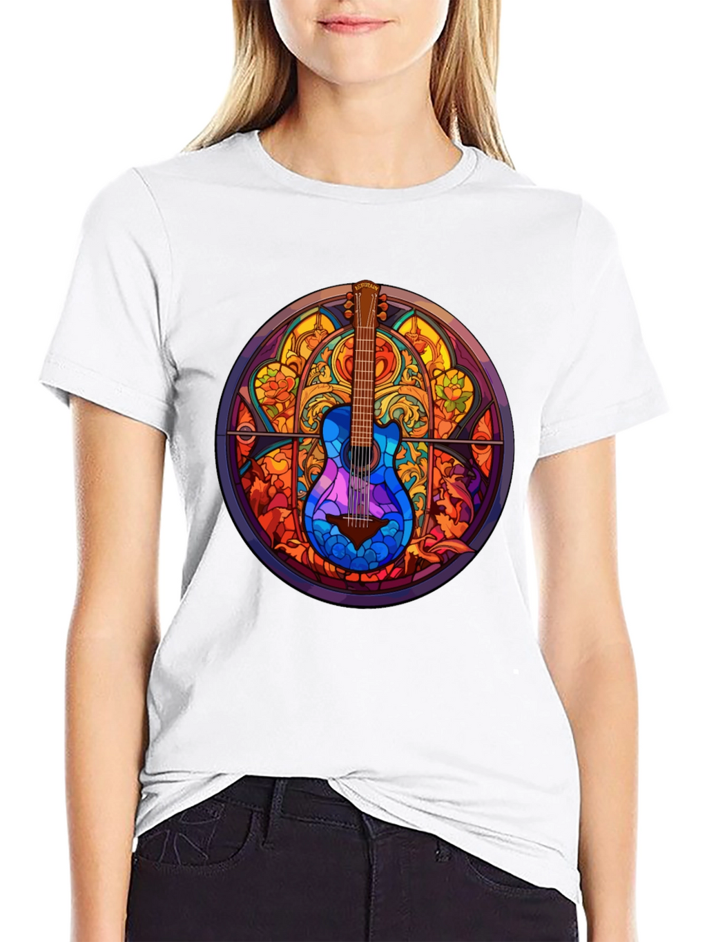 Guitar Stained Glass Style Graphic Tee