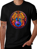 Guitar Stained Glass Style Graphic Tee
