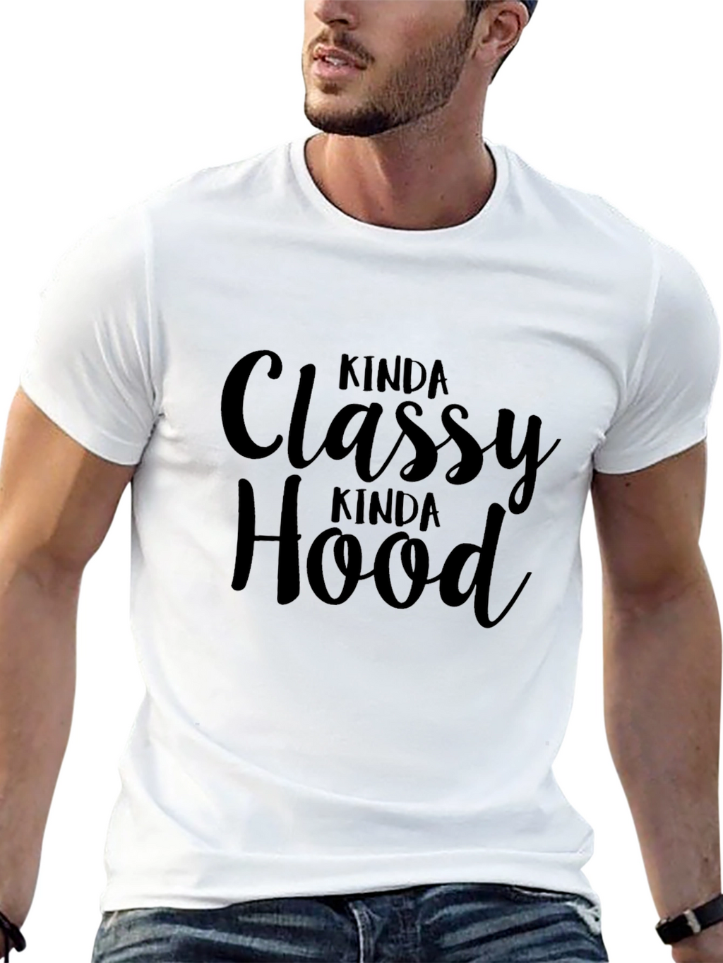 Kinda Classy Kinda Hood Graphic Tee - Black