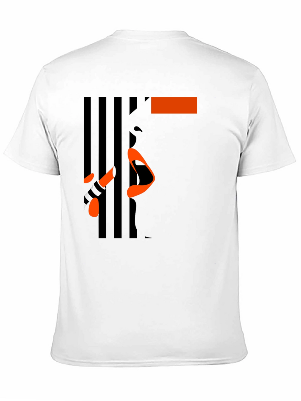 Abstract Face Graphic Print Black Tee