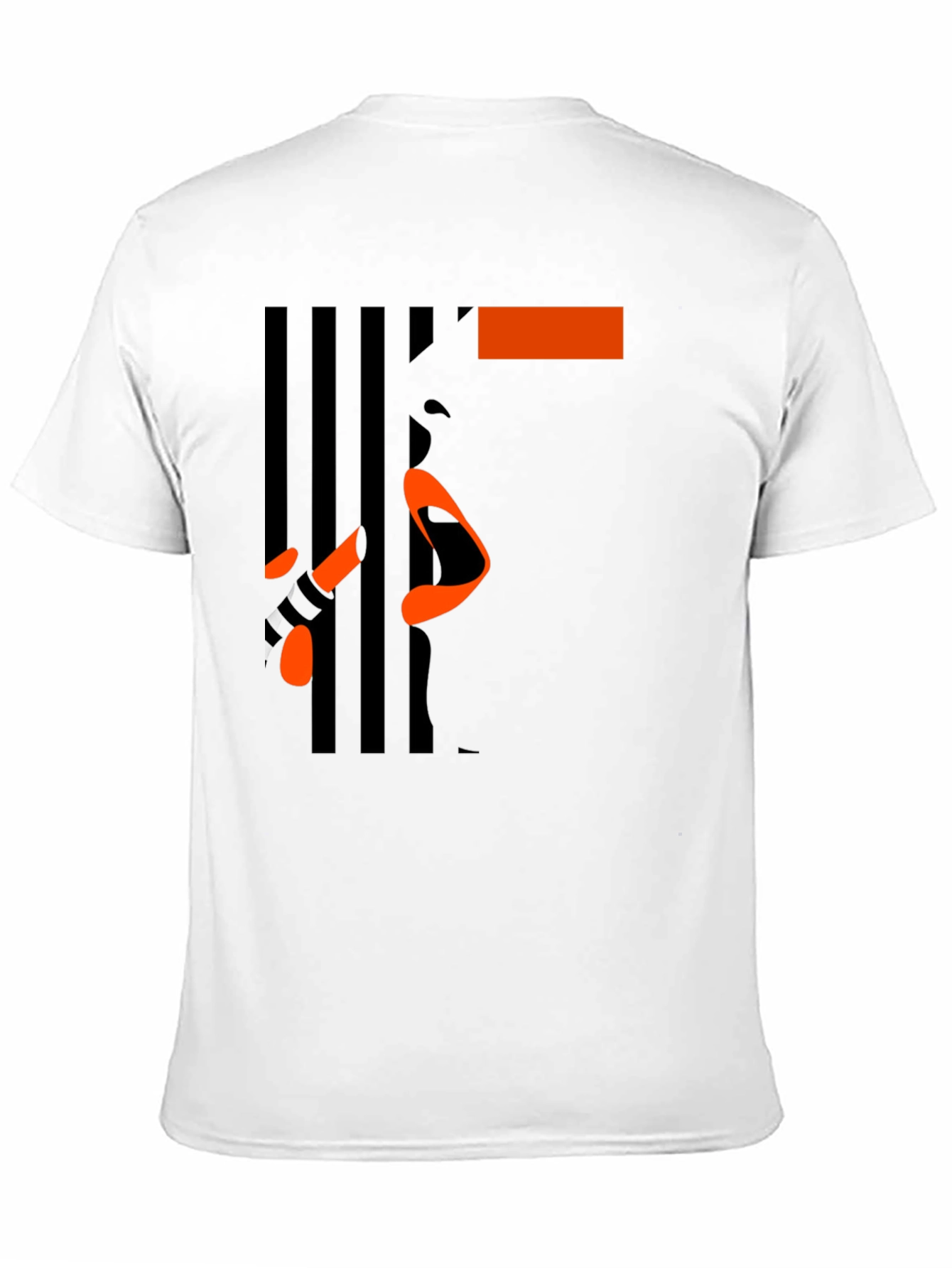 Abstract Face Graphic Print Black Tee