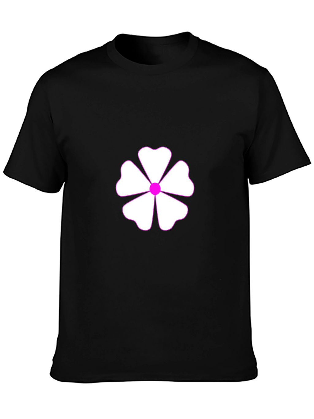 Floral Graphic Print Black T-Shirt