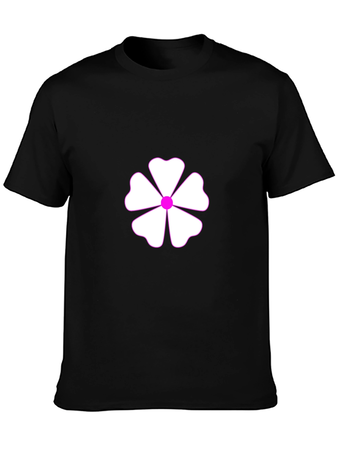 Floral Graphic Print Black T-Shirt