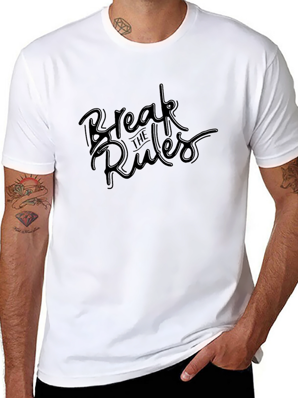 Break the Rules Graphic Print Black T-Shirt