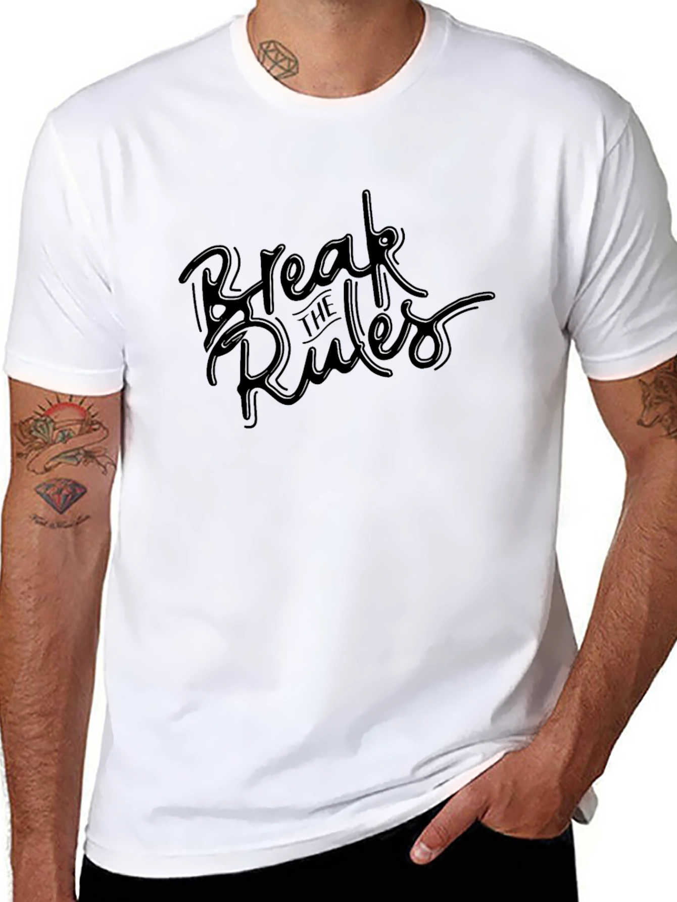 Break the Rules Graphic Print Black T-Shirt