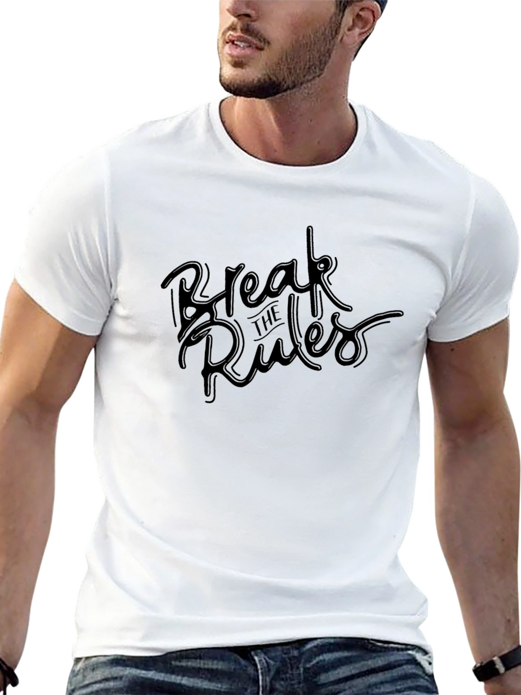Break the Rules Graphic Print Black T-Shirt
