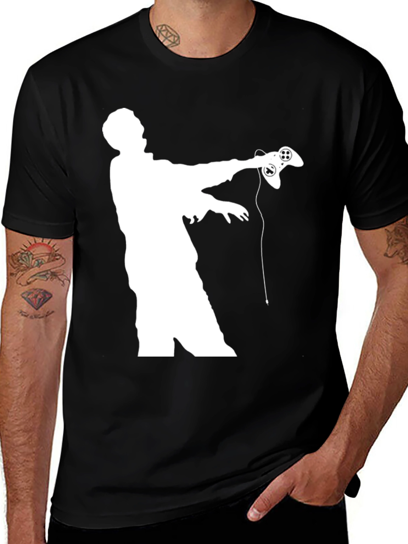 Zombie Gamer Black T-Shirt - Undead Gaming