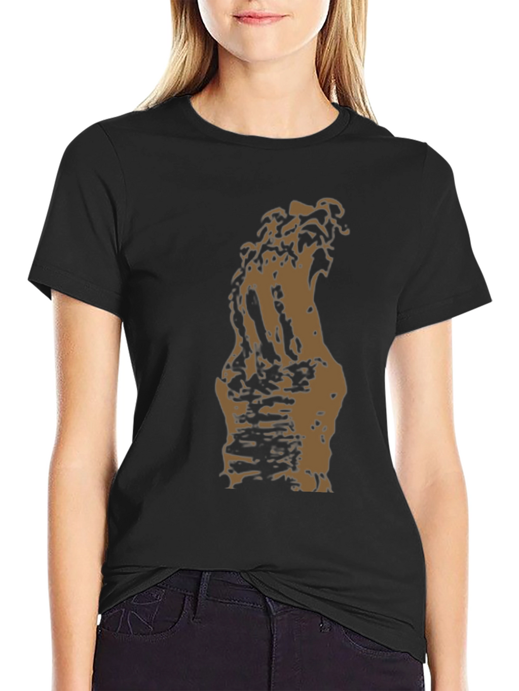 Mens Graphic Print Tee - Abstract Brown