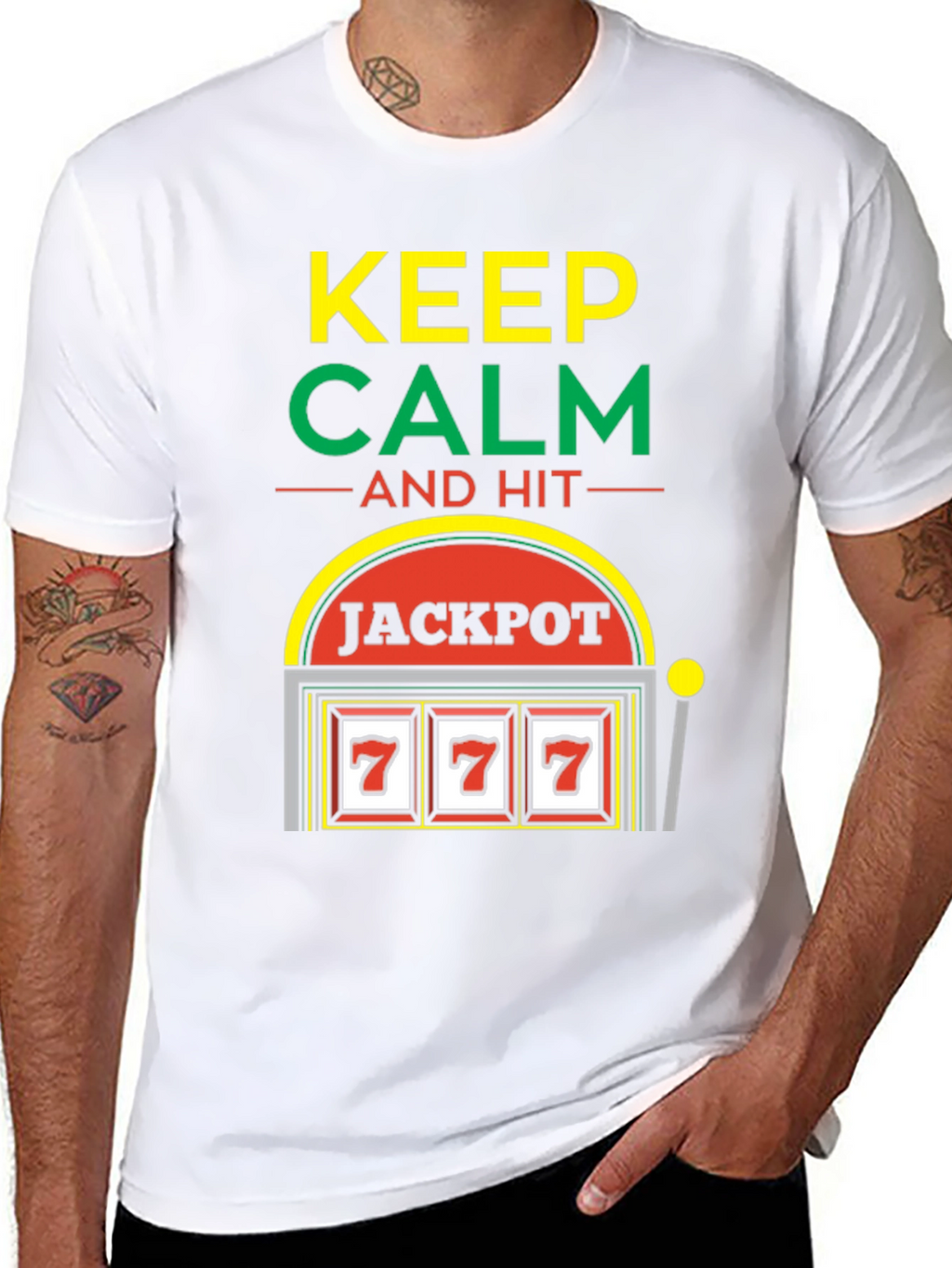 Keep Calm Jackpot T-Shirt - Lucky 7s Casino Style!