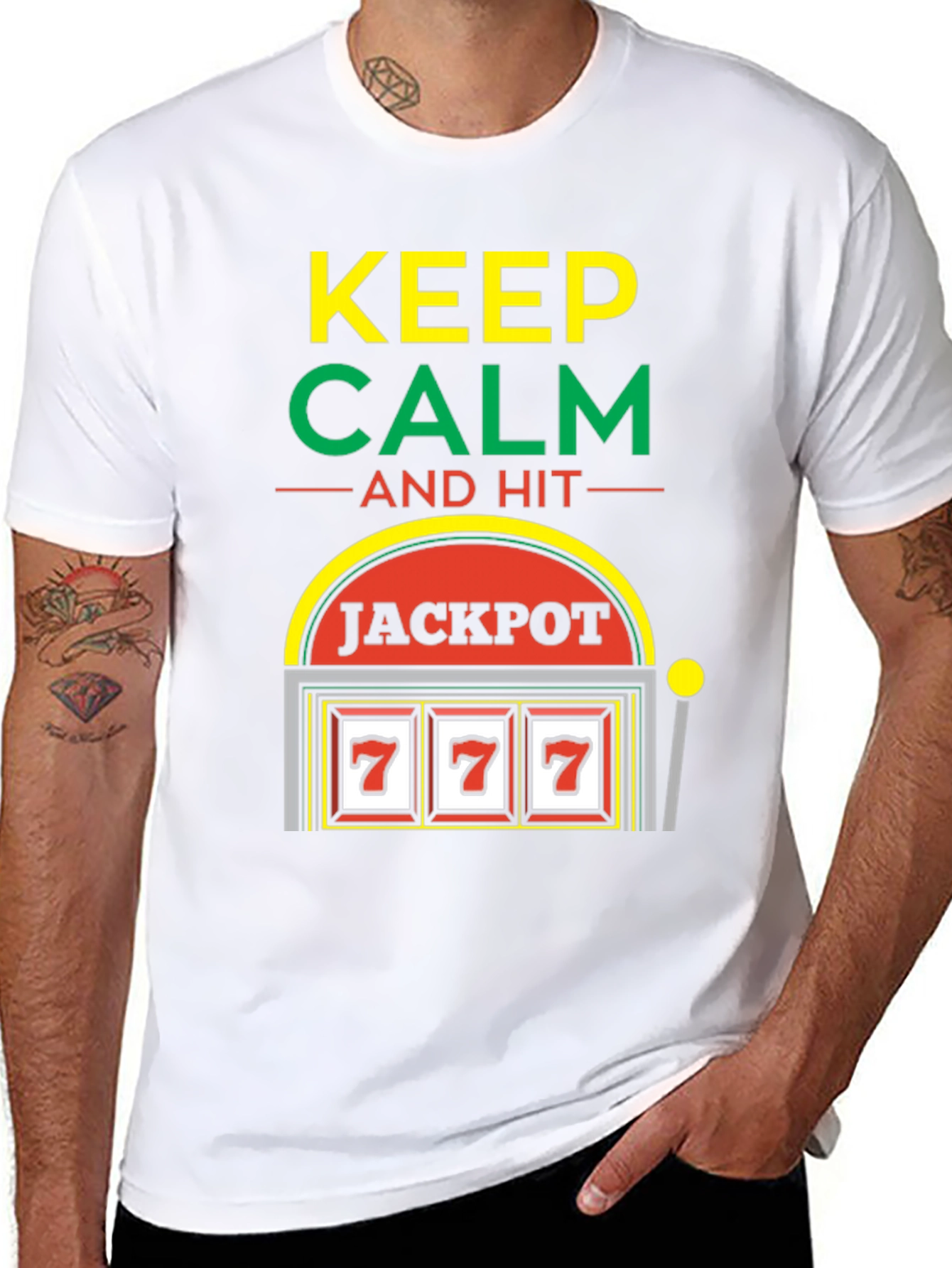 Keep Calm Jackpot T-Shirt - Lucky 7s Casino Style!