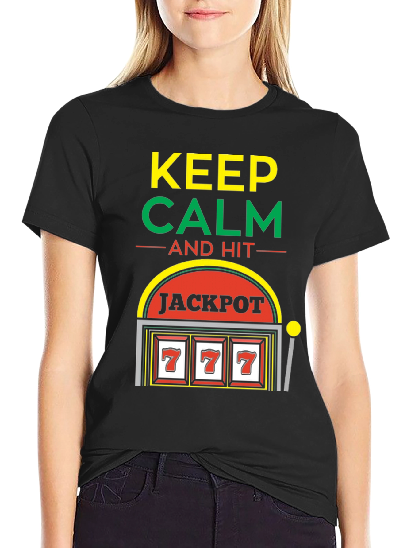 Keep Calm Jackpot T-Shirt - Lucky 7s Casino Style!