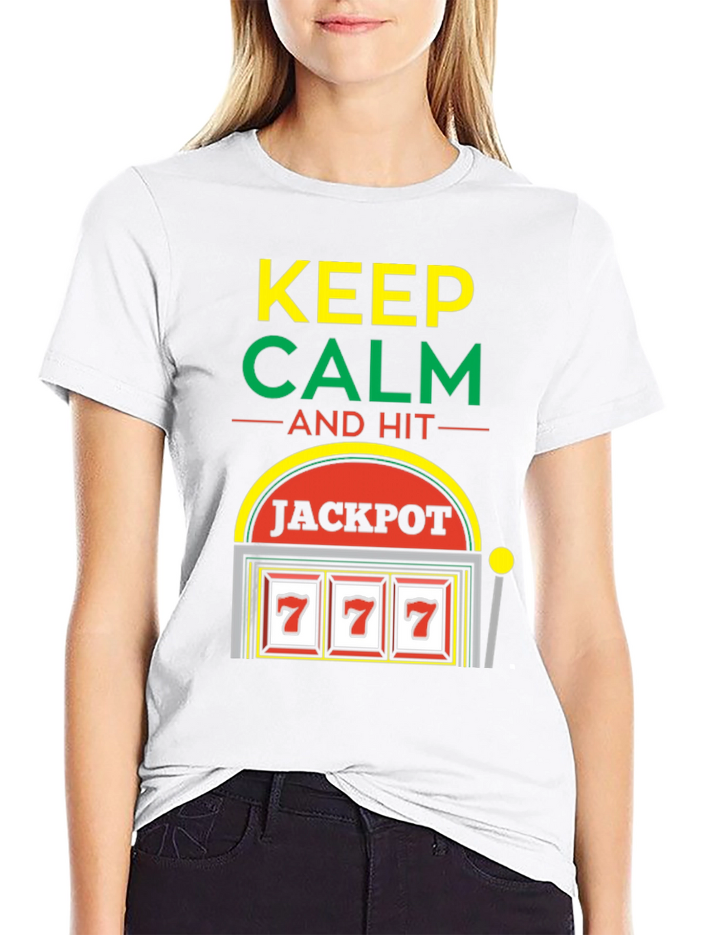 Keep Calm Jackpot T-Shirt - Lucky 7s Casino Style!