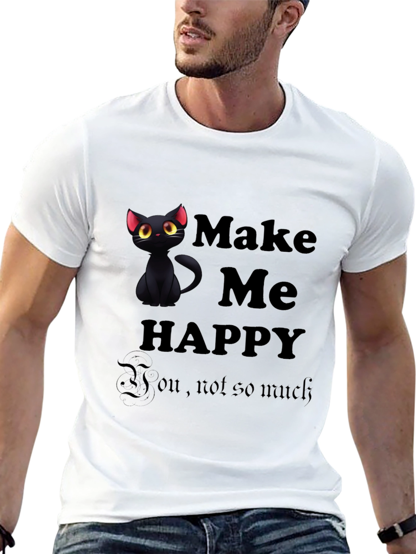 Make Me Happy Black Cat T-Shirt