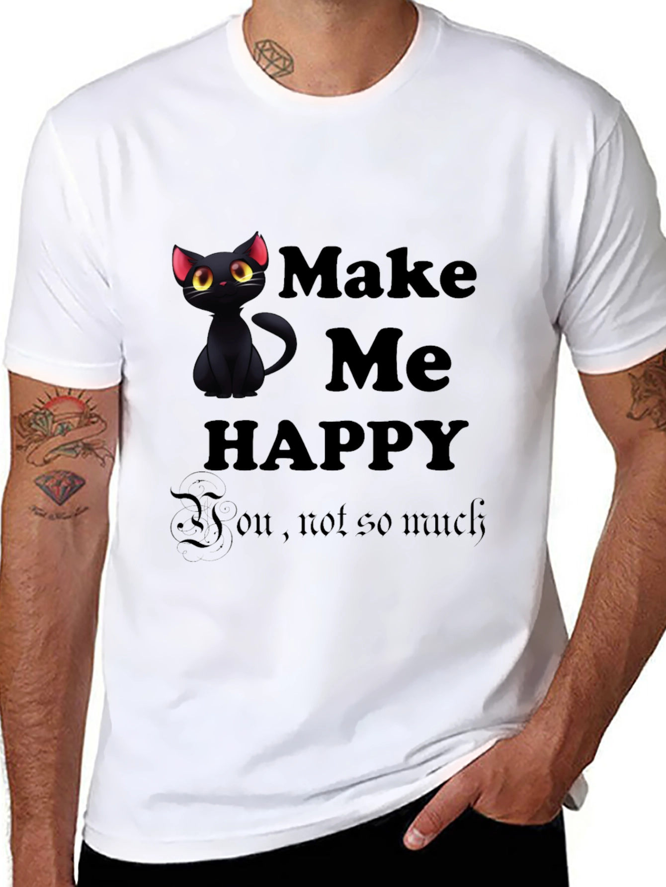 Make Me Happy Black Cat T-Shirt