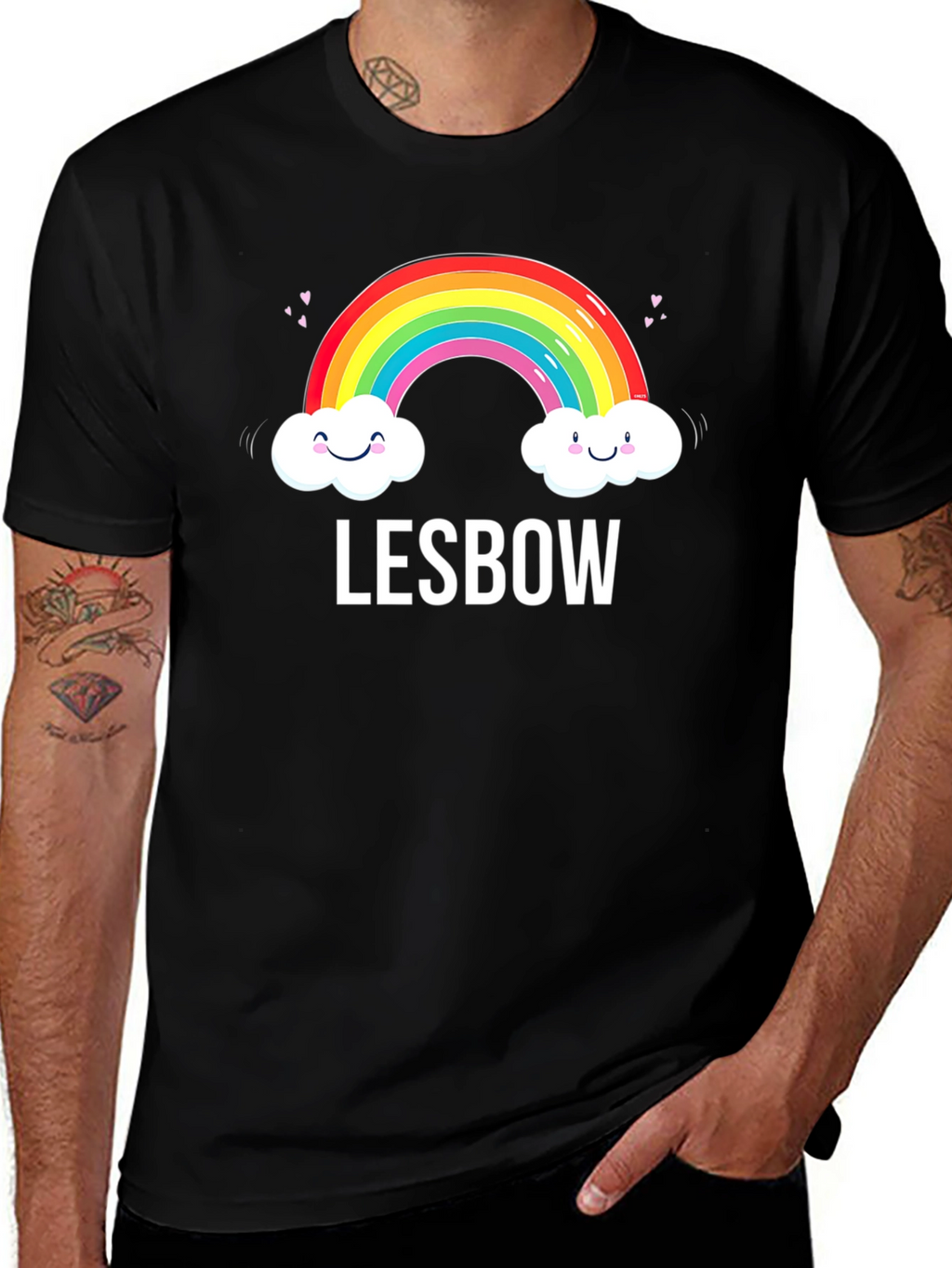 Lesbow Rainbow Pride Graphic Tee