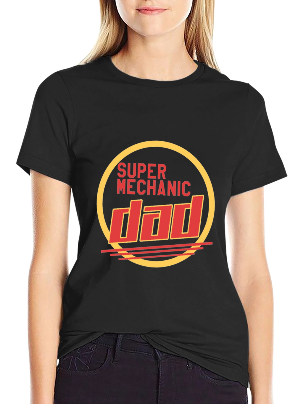 Super Mechanic Dad Black T-Shirt