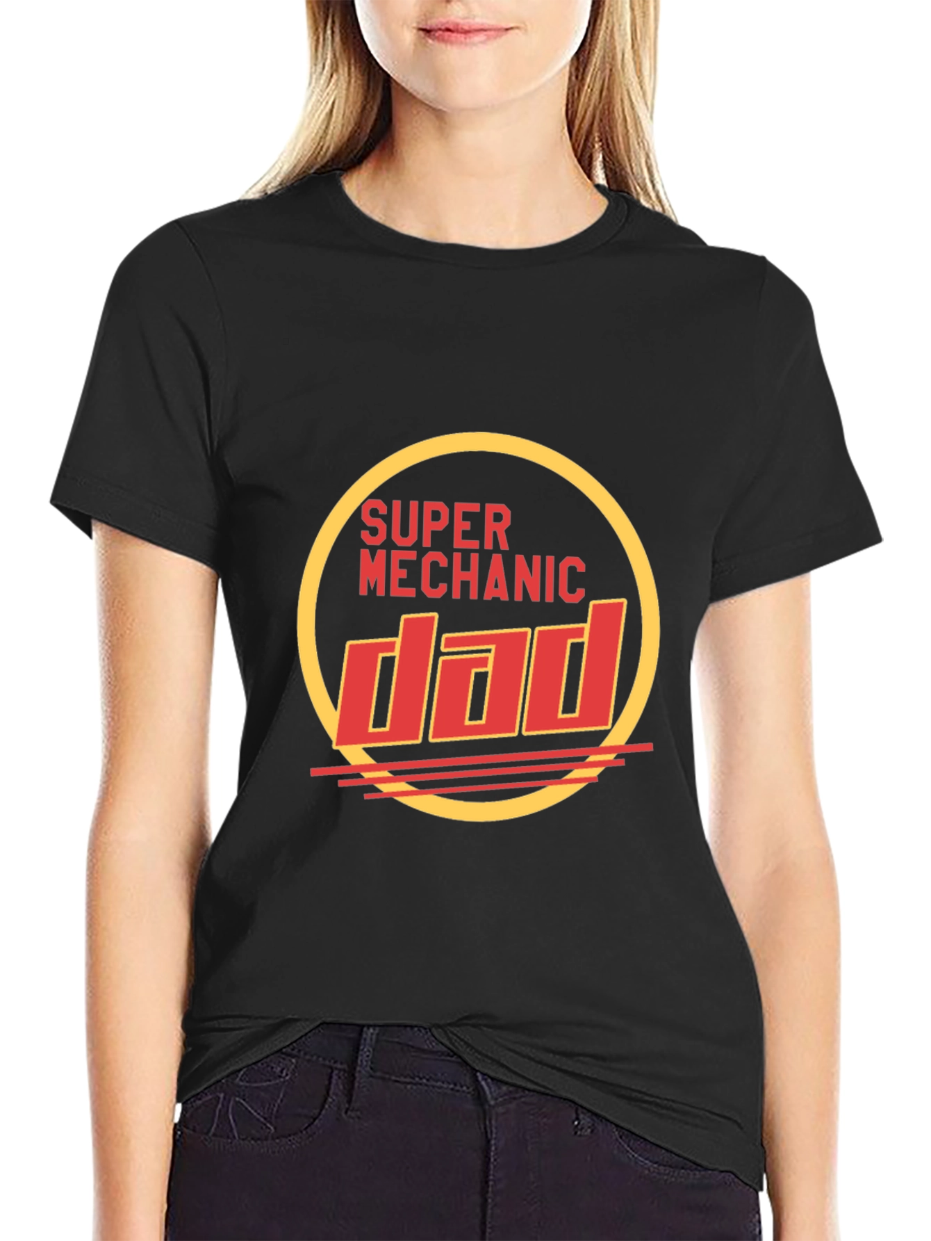 Super Mechanic Dad Black T-Shirt