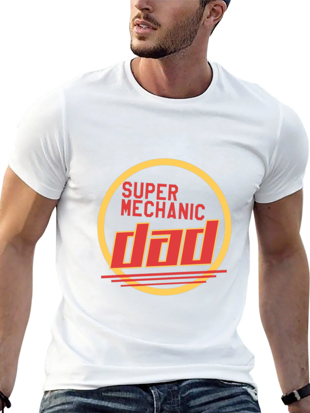 Super Mechanic Dad Black T-Shirt