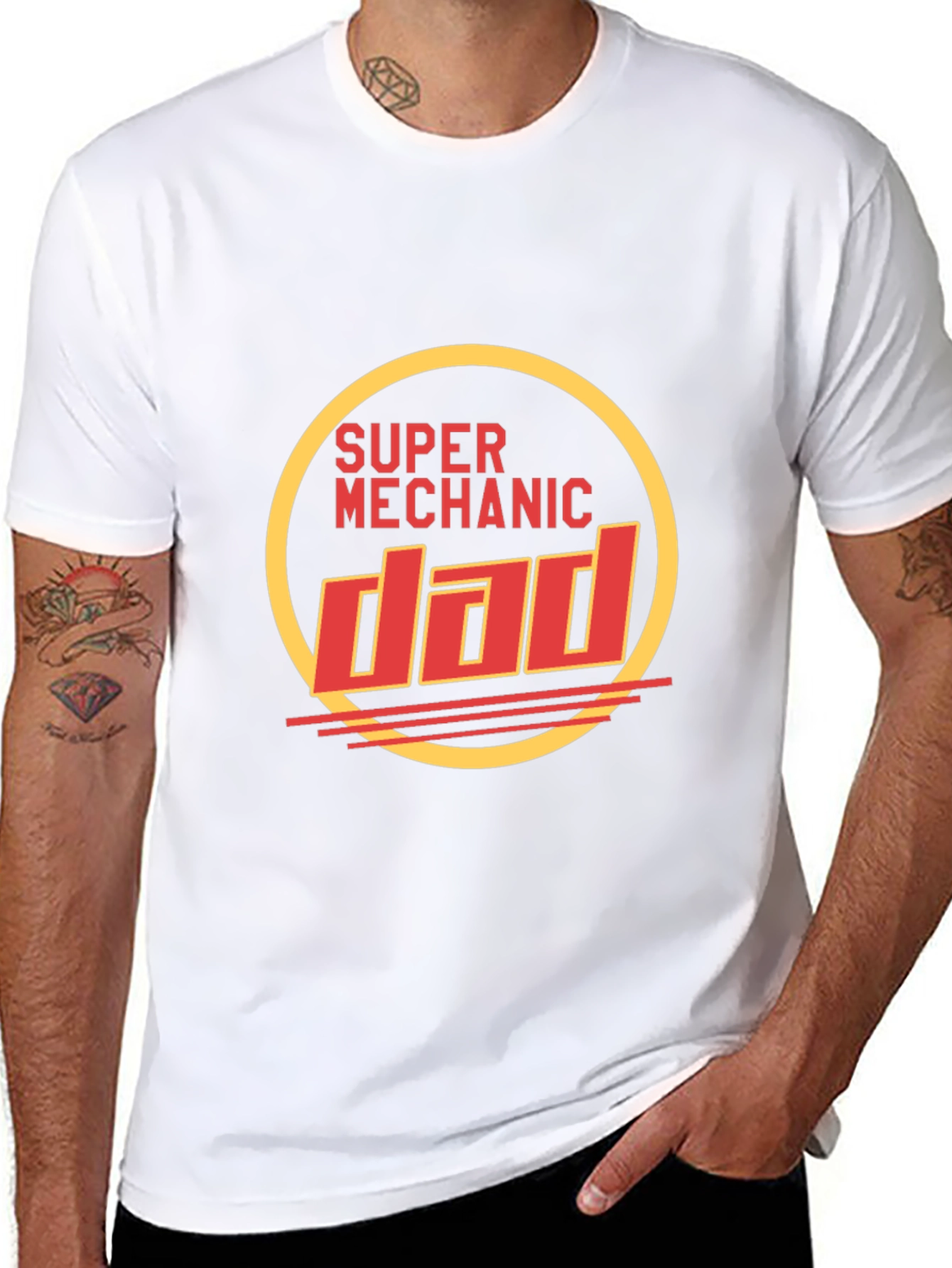 Super Mechanic Dad Black T-Shirt