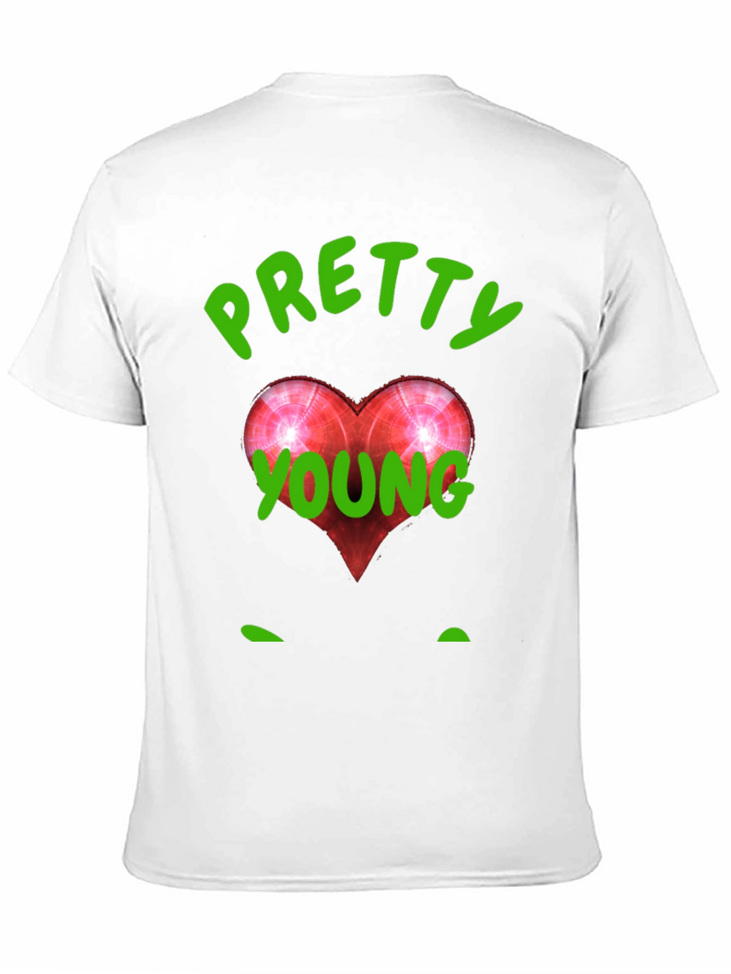Pretty Young Red Heart Graphic Black T-Shirt