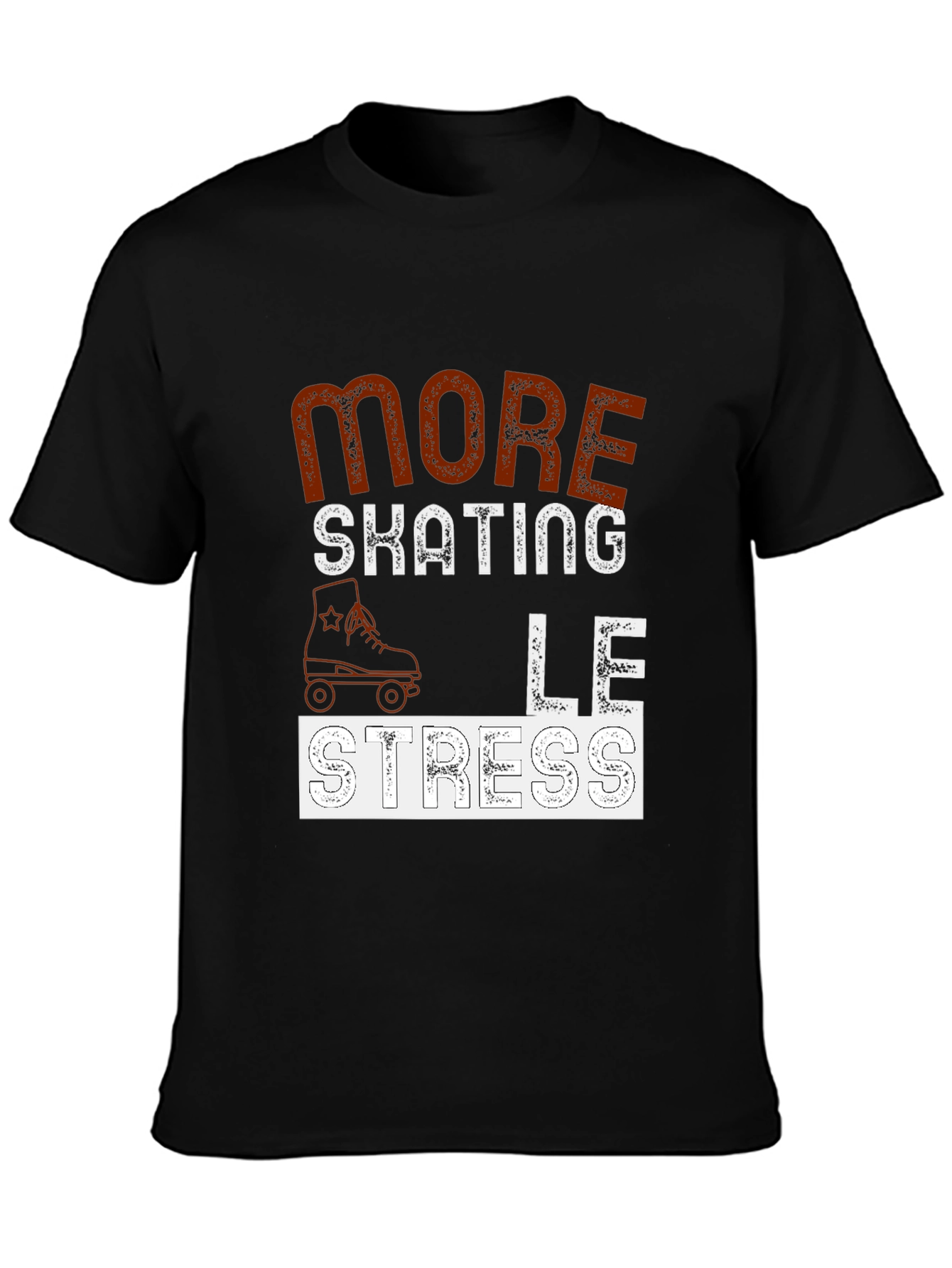 More Skating Less Stress Graphic T-Shirt