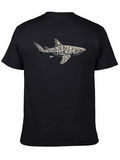 Stone Shark Graphic T-Shirt - Black Crew Neck Tee
