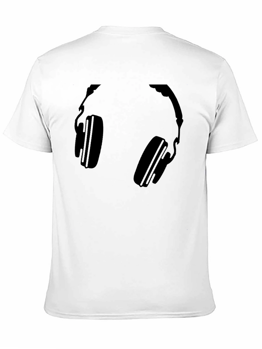 Headphones Graphic Tee - Black Cotton T-Shirt