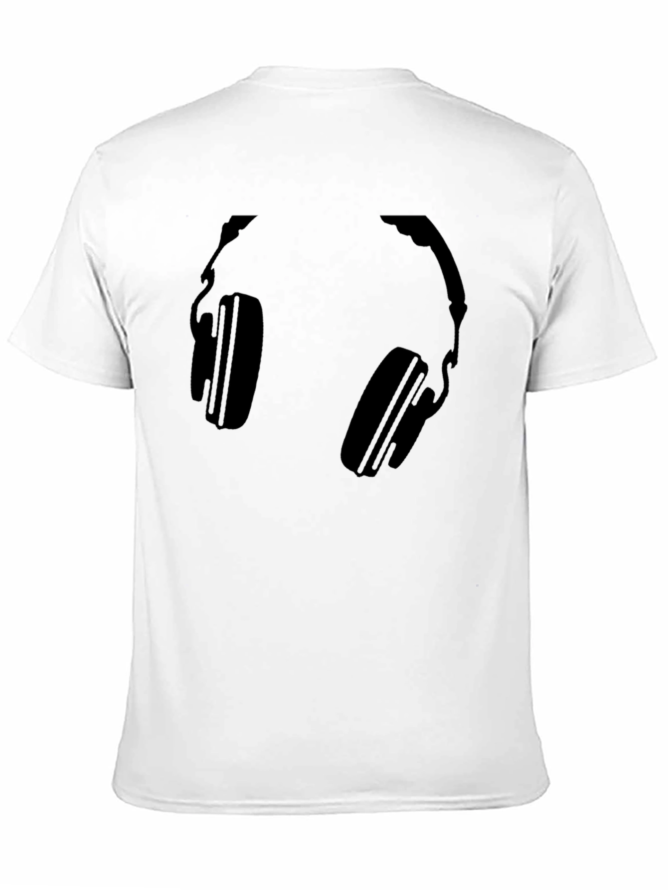 Headphones Graphic Tee - Black Cotton T-Shirt