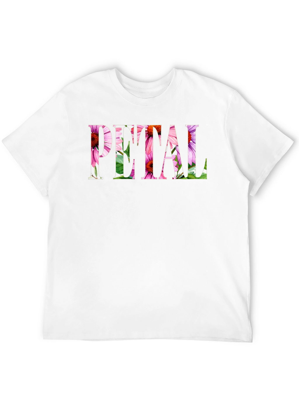 Floral PETAL Graphic Black T-Shirt