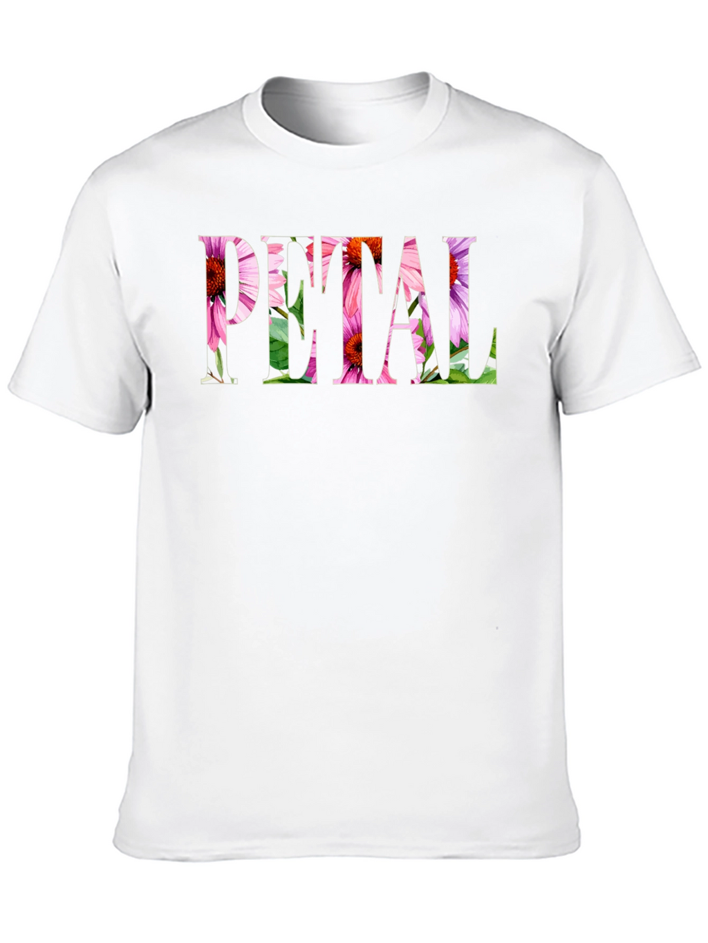 Floral PETAL Graphic Black T-Shirt