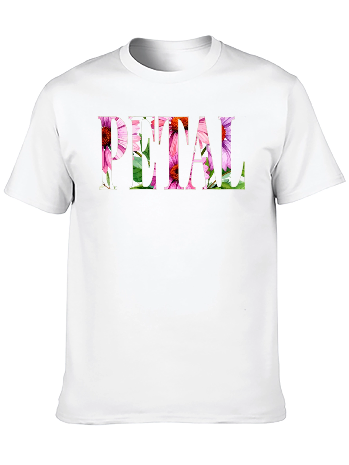Floral PETAL Graphic Black T-Shirt
