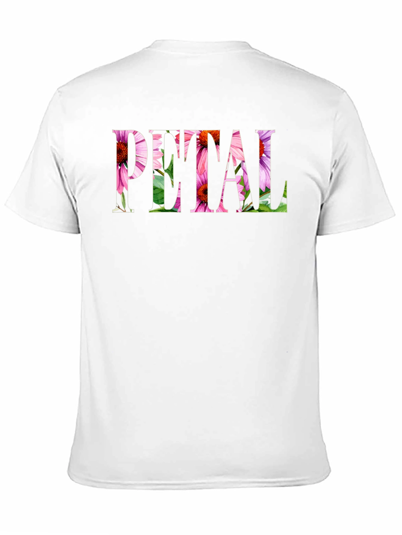 Floral PETAL Graphic Black T-Shirt