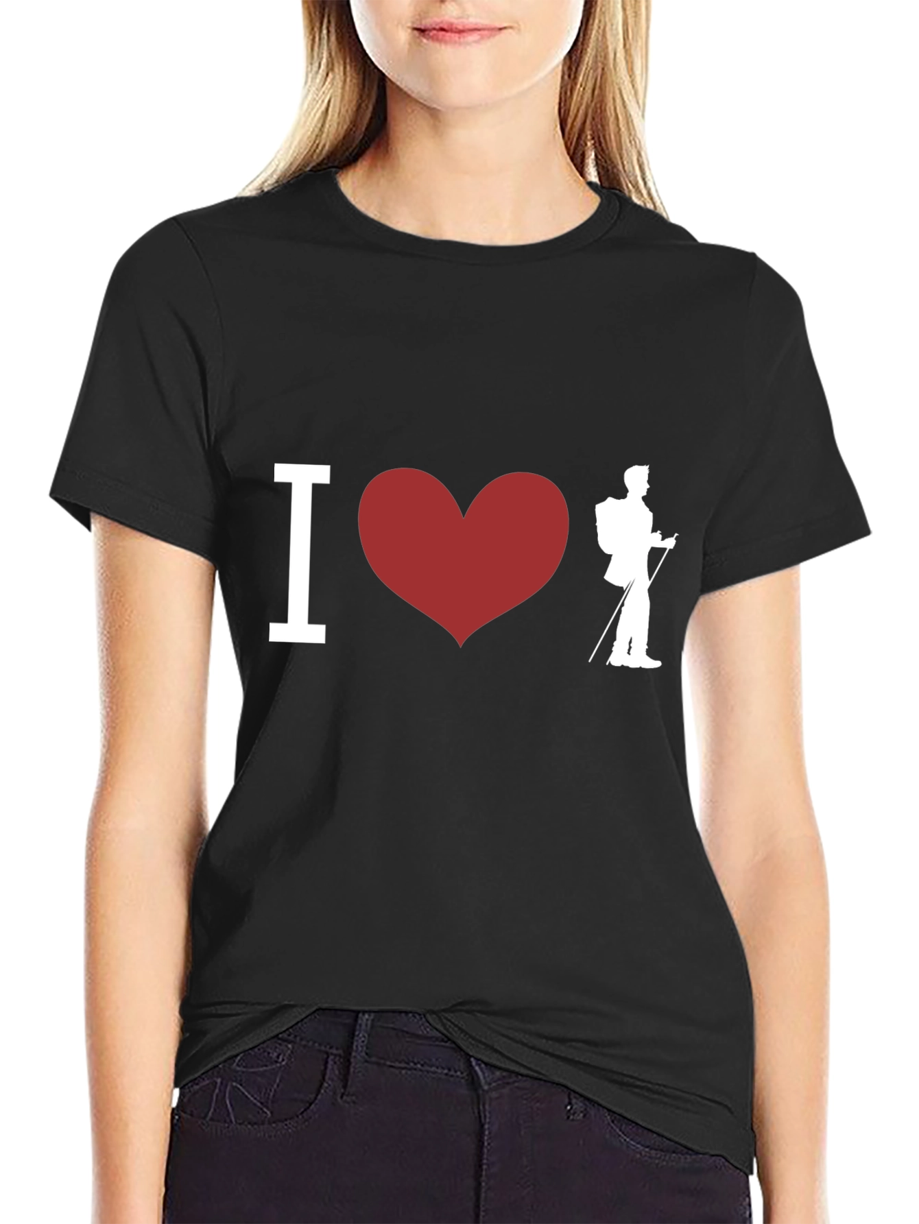 I Heart Hiking Black T-Shirt